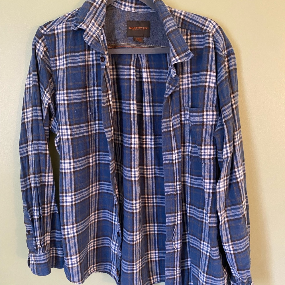 Blue and Brown Flannel button up